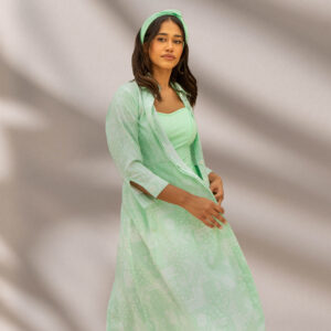 Featuring Mayoh's Breeze buttoned dress in the colour lime