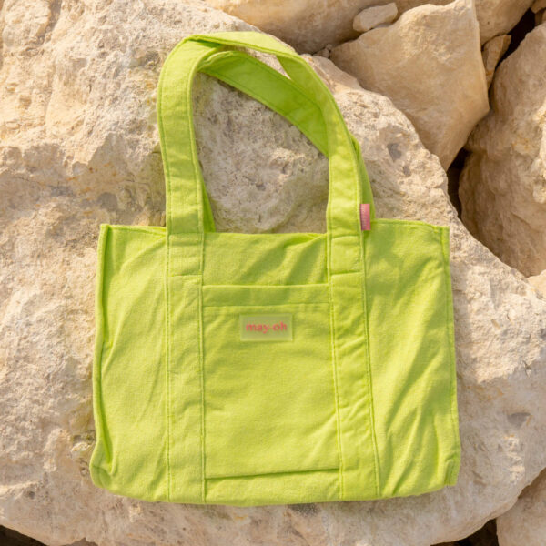 Mayoh beach bag in the colour lime