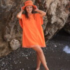 Orange Towel Poncho